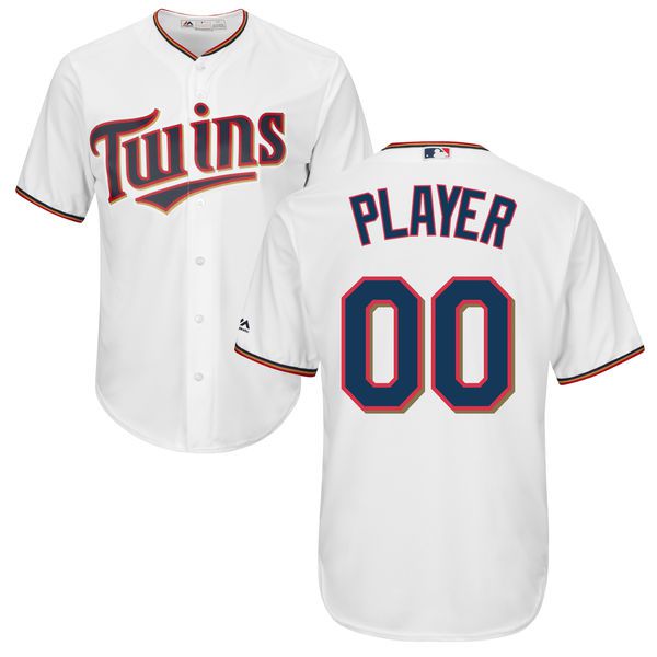 Men Minnesota Twins Majestic White Cool Base Custom MLB Jersey